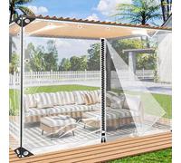 KGUDYS Panneaux Latéraux en Bâche PVC De 0,35mm,Bâche Imperméable pour Serre Carport,Bâche Transparente Imperméable Ultra-Résistante De 420g/㎡,avec Fermeture éclair/œillets,WxH-3.8x2m/12.5x6.6ft