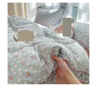 KHASCBNF Housse De Couette Coton Ensembles de literie Ensemble draps à Fleurs Housse Couette avec taies d'oreiller Housse(Style B,Flat Bed Sheet_Full 180X220 4PCS)