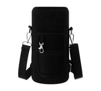 KHASCBNF Porte Gourde BandoulièRe Housse for Bouteille d'eau, Housse Isolante for, Pochette avec Sangle, Support for téléphone Portable, Sac for Sac Gourde portatif(Black)