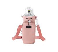 KHASCBNF Porte Gourde BandoulièRe Sac for Bouteille d'eau Portable avec bandoulière réglable, Housse de Protection Isotherme for Tasse sous Vide Sac Gourde portatif(Pink)