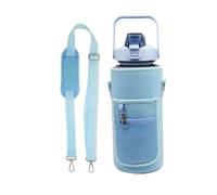 KHASCBNF Porte Gourde BandoulièRe Sac Isotherme for Bouteille d'eau de Sport 2 L (64 oz) avec Sangle inclinée for Fitness, Salle et Sports Plein air Sac Gourde portatif(Sky Blue)