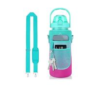 KHASCBNF Porte Gourde BandoulièRe Sac Isotherme for Bouteille d'eau de Sport 2 L (64 oz) avec Sangle inclinée for Fitness, Salle et Sports Plein air Sac Gourde portatif(Green Powder)