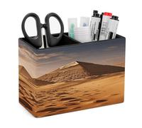 KHAUERBC Pyramid Africa Desert Porte-stylo en cuir synthétique pour bureau à double compartiments. Porte-crayons multifonction pour cosmétiques de bureau, support de télécommande 10 x 7 x 15 cm.