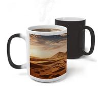 KHAUERBC Pyramid Africa Desert Tasse à thé en céramique, grande tasse à thé (325 ml). Tasse en céramique décolorée avec poignée. Tasse à café pour anniversaire, remise de diplôme, cadeau de Noël.