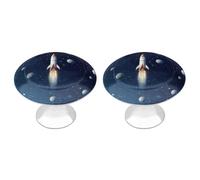 KHAUERBC Rocket in Space Poignées d'armoire rondes de 2,8 cm d'écart entre les trous - Poignées de tiroir en acier inoxydable avec vis - Boutons d'armoire pour commode, salle de bain, cuisine