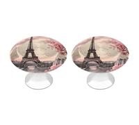KHAUERBC Romantique Paris - Poignées d'armoire rondes en acier inoxydable avec vis, pour commode, salle de bain, cuisine - 2,8 cm d'écart entre les trous