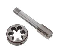 KHBUAB 2 Pièces Jeu de Tarauds et Filières M20 X 1,5 pour Filetage | Acier, Filière Ronde et Outils Internes Externes, Usage Automatique Cnc, Ensemble Iso Métrique