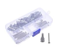KHBUAB 30 Ensembles Kit de Chevilles sans Adhésif pour Plaques de Plâtre en Alliage de Zinc Argenté, Vis Auto-perceuses M4.2x35 et Chevilles Nylon M13x32 pour Montage D'étagères