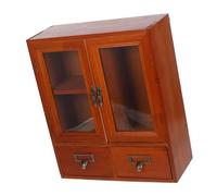 KHBUAB Armoire et Gain de Place en Bois Vintage Double Portes Marron Murale Rangement Multifonction pour Chambre ou Salon