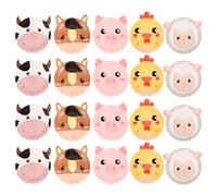KHBUAB Assiettes Jetables Thème Ferme en Carton Épais, 50 Pièces, Formes Animaux Mignons, Résistantes la Déformation pour Fêtes et Banquets D'anniversaire