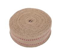 KHBUAB Bande Tissée en Jute avec Rayures Rouges, Facile à Agrafer et Anti-effilochage, Texture Grossière et Bords Lisses, Réparation de Chaises et Projets DIY