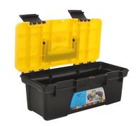 KHBUAB Boîte à Outils et Rangement D'outils en Plastique Noir Grande Capacité Portable Étui Rigide Étanche pour Réparations à Domicile