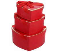 KHBUAB Boîte Présent en Carton Rouge Forme Cœur pour Emballage Présent Anniversaire et Saint-valentin Design Unique Élégant Facile à Utiliser Lot de 1 Set de Set