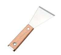 KHBUAB Couteau à Enduire en Acier Inoxydable Argenté Lame Solide et Manche en Bois Massif, Spatule Résistante pour Nettoyer Murs sans Se Plier ni Casser
