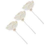 KHBUAB Diffuseur de Parfum Floral sans Flamme 3 Pièces avec Fleurs Camélia en Coton Beige, Facile à Utiliser, Décoration Naturelle pour Maison et Bureau