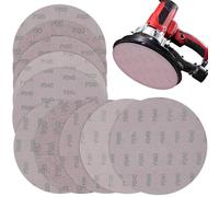 KHBUAB Disques de Ponçage Auto-agrippants Ronds 9 Pouces, Lot de 10 Pièces Grain 80-320, Papier Abrasif pour Ponceuse Plaques de Plâtre, Usage Sec et Humide, Accessoires pour Rénovation