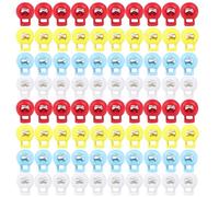 KHBUAB Lot de 100 Serrage-cordons Ronds en Nylon Rouge Réglables Trou Unique pour Tendeurs et Cordes, pour Usage en Extérieur et Bricolage