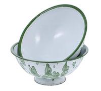 KHBUAB Lot de 2 Bols à Riz Émaillés Vintage Pratiques en Émail Blanc Solides et Résistants pour Repas Japonerie et Ramen