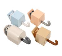 KHBUAB Lot de 4 Crochets Muraux Adhésifs en Abs Forme D'animaux Mignons, Légers et Décoratifs, pour Salle de Bain et Bureau, pour Vêtements et Serviettes