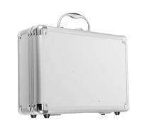 KHBUAB Mallette en Alliage D'aluminium Argenté, Boîte Rigide | Cadre Renforcé, Structure Métallique Solide, pour Instruments et Espèces, Format Compact, Usage Professionnel