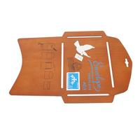 KHBUAB Modèle Enveloppe en Bois Vintage Marron, Gabarit Évidé pour Fabrication D'enveloppes et Invitations de Fête, Règle de Traçage pour Occasions Spéciales