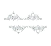 KHBUAB Ornements en Pvc pour Meubles 4pcs, Appliques Délicates Sculptées Blanches, Décoration Murale Vintage pour Coin de Mur Tv, Style Français Élégant