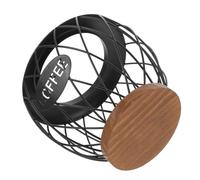 KHBUAB Panier Métallique Artistique pour Porte-dosettes de Café Base en Bois, Rangement Pratique pour Fruits et Snacks, Bords Lisses Cuisine et Salon