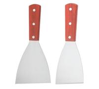 KHBUAB Pelless à Vaisselle en Acier Inoxydable Lot de 2 avec Manche en Bois Ergonomique, Résistantes Chaleur, Finition Polie, Cuisine Quotidienne