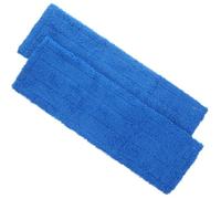 KHBUAB Recharge de Serpillères en Polaire Corail Bleu 2pcs, Lingettes de Nettoyage Réutilisables Absorbant Huile et Cheveux pour Balai, pour Bureaux et Hôtels