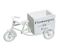 KHBUAB Seau à Fleurs de Vélo Blanc en Bois et Plastique, Léger et Facile à Nettoyer, Décoration Délicate pour Mariage ou Bureau