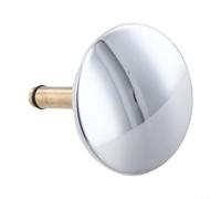 KHIronHive Bouchon de vidange de baignoire pour lavabo de salle de bain, bouton poussoir en laiton avec hauteur réglable de 54 à 56 mm, couleur chrome et cuivre pour bonde de baignoire de 44 mm