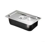 KHIronHive Ensemble de récipients GN en acier inoxydable avec couvercles empilables rectangulaires pour l'organisation de la cuisine, la marinade, le service au lave-vaisselle, 17 x 10 x 6 cm, grande