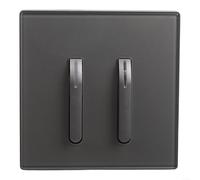 KHIronHive Interrupteur mural avec indicateur LED, panneau en verre trempé à réinitialisation automatique pour bascule, interrupteur électrique 10 A 250 V pour contrôle de l'éclairage domestique