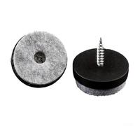 KHIronHive Lot de 20 patins en feutre cloués pour chaises et meubles, base en plastique robuste avec clous en fer, protection de sol pour bois dur stratifié pour carrelage, 20 mm-28 mm, noir ou marron