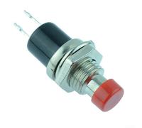 KHIronHive Lot de 5 interrupteurs à bouton-poussoir momentané SPST sans métal rond pour montage sur panneau 7 mm de diamètre du trou 27,3 x 9,8 mm Contrôle électrique industriel Rouge, jaune, bleu