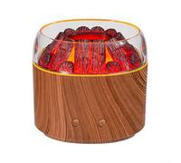 KHIronHive Mini humidificateur d'aromathérapie au charbon avec effet de feu simulé, petit diffuseur alimenté par USB, brume parfumée à 360 degrés, veilleuse pour chambre à coucher, salon, décoration