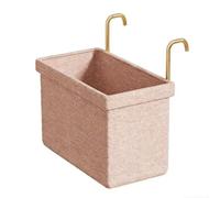KHIronHive Panier à linge pliable avec crochets - Panier de rangement pliable en tissu pour porte arrière ou placard - Anti-poussière - Poubelle à suspendre pour économiser de l'espace (rose)