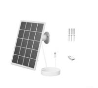 KHIronHive Panneau de charge solaire monocristallin pour Eufy Ring pour Blink pour Anker pour appareils photo Reolink 3,3 W 5 V étanche Type-C Micro USB câble étendu noir (blanc)