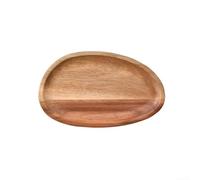 KHIronHive Plateau de service ovale en bois pour charcuterie, petit déjeuner, table basse, décoration en bois rustique pour maison, cuisine, salle à manger, fête, apéritif, dessert, marron (style A)