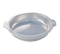 KHIronHive Plateau de service rond en acier inoxydable avec couvercle, récipient de stockage alimentaire 304, plat à double poignée pour buffet de fête, polissage miroir sans couture, argent, 26 cm