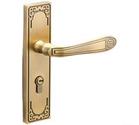 KHIronHive Poignée de verrouillage de porte intérieure en alliage de zinc de style chinois - Loquet magnétique silencieux multi-couches pour surface bronze vert jaune antirouille pour chambre à