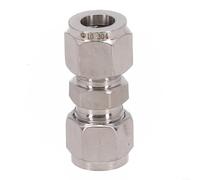 KHIronHive Raccord de tube de compression en acier inoxydable 304 double cannelure adaptateur droit haute pression 16 MPa-20 MPa large plage de température -100 à 660 degrés F Plusieurs tailles (Φ4-Φ4
