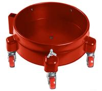 KHIronHive Seau de lavage de voiture portable avec roues, base mobile robuste avec 5 poulies dont 2 rouleaux de frein, capacité de charge de 113,4 kg, construction en polypropylène épais pour le