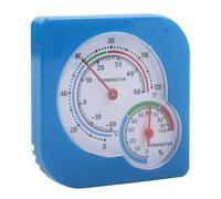 KHIronHive Thermomètre et hygromètre mécanique pour cadran 2 en 1 pour usage domestique en serre industrielle, température de -20 à 50 °C et moniteur d'humidité de 0 à 100 % avec support (bleu)