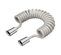 KHIronHive Tuyau de douche télescopique, 2 à 7 m extensible en spirale pour bidet de toilettes, tuyau d'entrée d'eau en polyuréthane étanche avec joint d'étanchéité, fixation flexible à haut débit