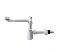 KHIronHive Tuyau de drainage d'évier de cuisine en polypropylène - Siphon flexible - Bouteille anti-odeur réglable - Siphon anti-odeurs réglable - Gain de place - Installation au sol - Débit amélioré