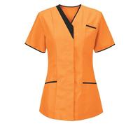KHIRVWL Blouse Médicale Femme Manches Courtes Col V - Tunique de Travail Infirmière Grande Taille, Vêtements de Travail et Uniformes Tenue Medicale Femme pour Clinique,Pharmacie,Hôpital et Cabinet