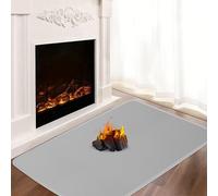 Khongoo Tapis Ignifuge de Cheminée Rectangulaire, 120 x 80 x 0.1 cm, Gris | Polyvalent tapis anti feu devant cheminee, fibre de verre protège sols et tapis des étincelles et braises, facile d'entretien