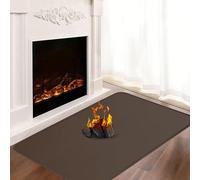 Khongoo Tapis Ignifuge de Cheminée Rectangulaire, 120 x 80 x 0.1 cm, Marron | Polyvalent tapis anti feu devant cheminee, fibre de verre protège sols et tapis des étincelles et braises, facile d'entretien