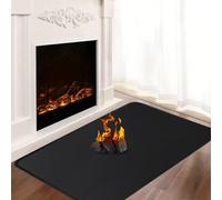 Khongoo Tapis Ignifuge de Cheminée Rectangulaire, 120 x 80 x 0.1 cm, Noir | Polyvalent tapis anti feu devant cheminee, fibre de verre protège sols et tapis des étincelles et braises, facile d'entretien